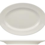 PRIME- PIATTO OVALE CON FALDA CM 32X22 -ALLUMINA