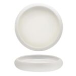 GENESYS EVO BIANCO-PIATTO ALTO NIDO CM.27 IN PORCELLANA CON FINITURA ESTERNA A BUCCIA D'ARANCIA