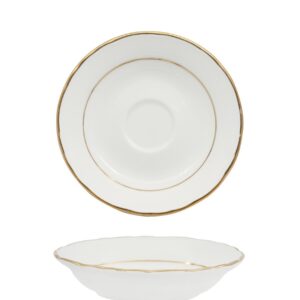 DIANA GOLD -  PIATTINO TAZZA CAFFE CM 12 CON DOPPIO FILO ORO AL BORDO 3MM E AL MARLY 1MM - immagine 1