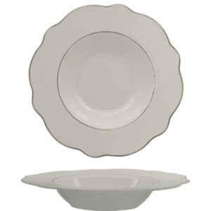 GRACE FILO ORO-PASTA BOWL IN PORCELLANA ALLUMINICA CM 27 INTERNO CM 16,5 - immagine 1