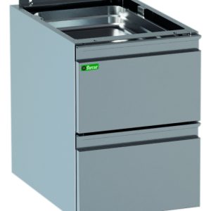 CASSETTIERA 2x40 CASSETTI PER TAVOLO INOX 600 P.