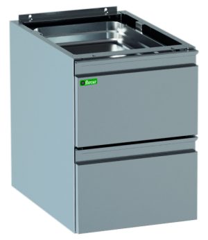 CASSETTIERA 2x40 CASSETTI PER TAVOLO INOX 600 P.