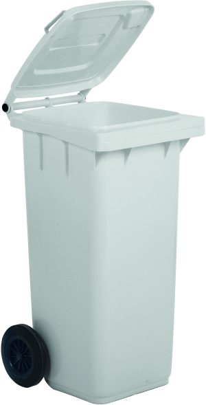 PATTUMIERA POLIETILENE RUOTE - BIANCA