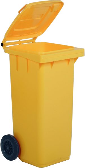 PATTUMIERA POLIETILENE RUOTE - GIALLO