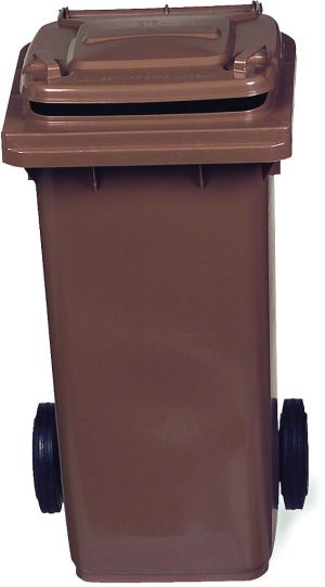 PATTUMIERA POLIETILENE RUOTE - MARRONE