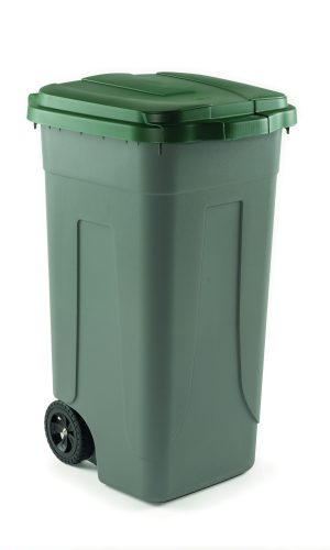 PATTUMIERA POLIETILENE RUOTE - VERDE 80L