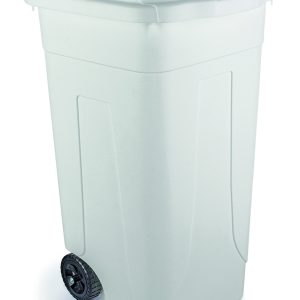 PATTUMIERA POLIETILENE RUOTE - BIANCA 80L