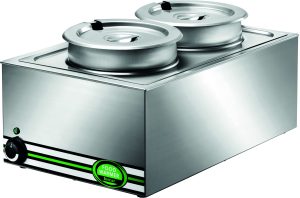 TAVOLA CALDA BAGNOMARIA INOX 2 PENTOLE DA 8 L.