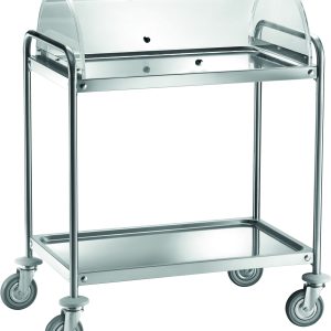 CARRELLO INOX CON CUPOLA - 2 PIANI STAMPATI