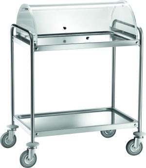 CARRELLO INOX CON CUPOLA - 2 PIANI