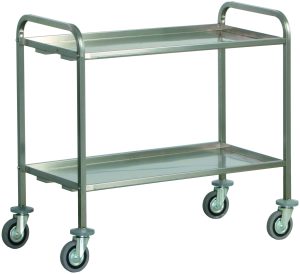 CARRELLO INOX TRASPORTO PESANTE - 2 PIANI