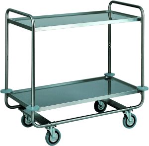 CARRELLO INOX TRASPORTO PESANTE - 2 PIANI L60