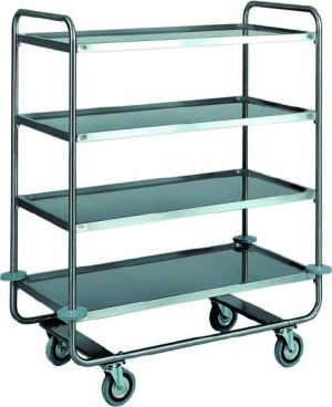 CARRELLO INOX TRASPORTO PESANTE - 4 PIANI