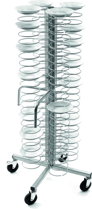 CARRELLO PORTAPIATTI - 96 PIATTI 18/23 - GRIGLIE CROMATE