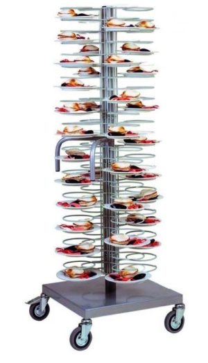 CARRELLO PORTAPIATTI - 96 PIATTI 18/23 - GRIGLIE CROMATE
