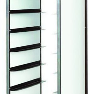 CARRELLO INOX PORTAVASSOI - PANNELLO BIANCO - 10 VASSOI