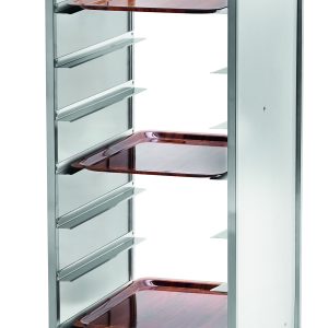 CARRELLO INOX PORTAVASSOI RINFORZATO - PANNELLO INOX - 10 VASSOI