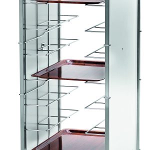 CARRELLO INOX PORTAVASSOI FILO - PANNELLO INOX - 10 VASSOI