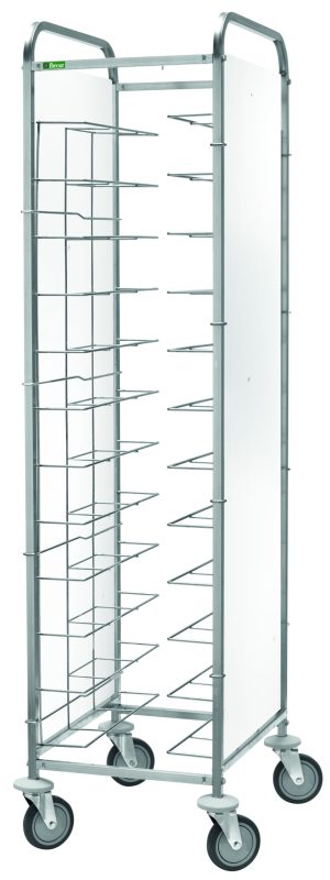 CARRELLO PORTAVASSOI FILO - PANNELLO BIANCO - 12 VASSOI