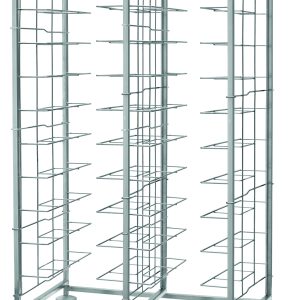 CARRELLO INOX PORTAVASSOI FILO - PANNELLO BIANCO - 20 VASSOI