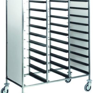CARRELLO INOX PORTAVASSOI - PANNELLO INOX - 30 VASSOI - immagine 1