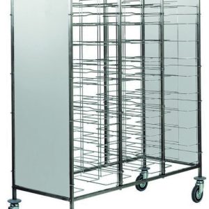 CARRELLO INOX PORTAVASSOI FILO - PANNELLO INOX - 30 VASSOI