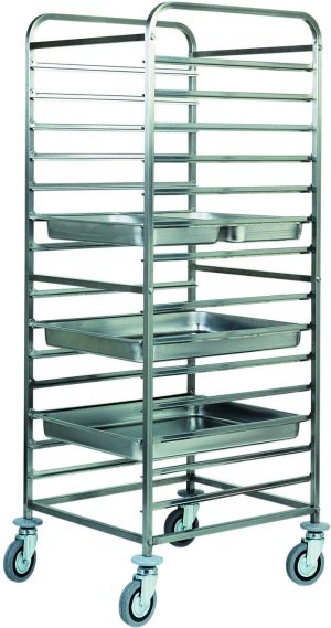 CARRELLO INOX PORTATEGLIE 14xGN2/1 o 28xGN1/1