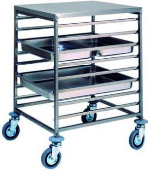 CARRELLO INOX PORTATEGLIE 8xGN2/1 o 16xGN1/1