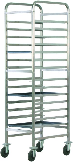 CARRELLO INOX PORTATEGLIE RINFORZATI 14xT.60X40