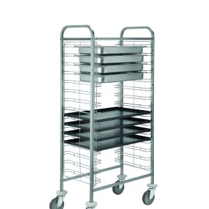 CARRELLO INOX PORTATEGLIE FILO - 15xGN1/1 o 15T.60x40