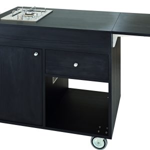 CARRELLO LEGNO FLAMBE' - CARBON