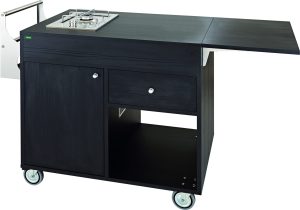 CARRELLO LEGNO FLAMBE' - CARBON