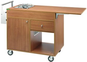 CARRELLO LEGNO FLAMBE' - NOCE