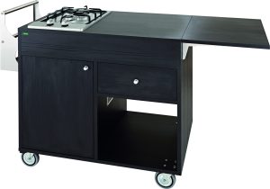 CARRELLO LEGNO FLAMBE' - CARBON