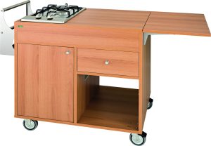 CARRELLO LEGNO FLAMBE' - NOCE