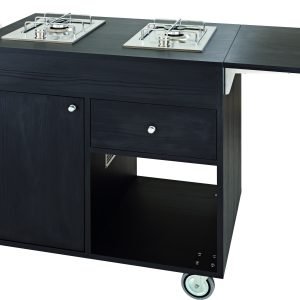 CARRELLO LEGNO FLAMBE' - CARBON