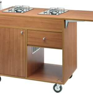 CARRELLO LEGNO FLAMBE' - NOCE