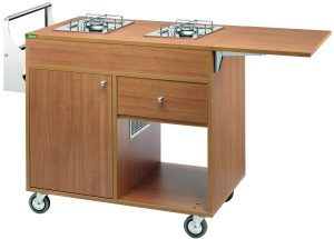 CARRELLO LEGNO FLAMBE' - NOCE