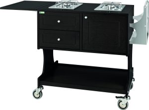 CARRELLO LEGNO FLAMBE' - CARBON