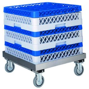 CARRELLO INOX PORTACESTELLI LAVASTOVIGLIE - SENZA MANICO