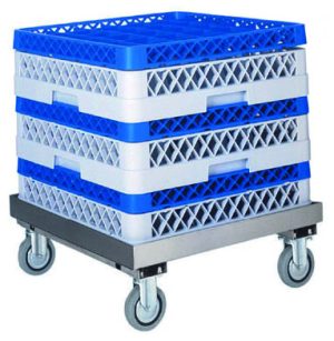 CARRELLO INOX PORTACESTELLI LAVASTOVIGLIE - SENZA MANICO