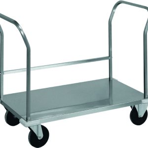CARRELLO INOX TRASPORTO PESANTE - PIANALE BASSO - DOPPIO MANICO