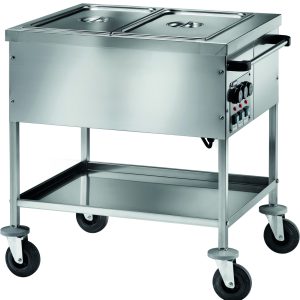 CARRELLO TERMICO INOX BAGNOMARIA TEMPERATURE DIFFERENTI 2xGN1/1