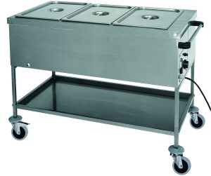 CARRELLO TERMICO INOX BAGNOMARIA 3xGN1/1