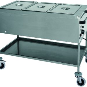 CARRELLO TERMICO INOX BAGNOMARIA 3xGN1/1