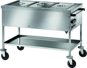CARRELLO TERMICO INOX BAGNOMARIA - TEMPERATURE DIFFERENTI 3xGN1/1