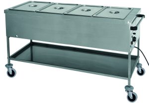CARRELLO TERMICO INOX BAGNOMARIA 4xGN1/1
