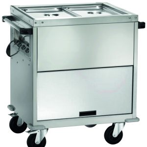 CARRELLO TERMICO INOX BAGNOMARIA ARMADIATO - TEMPERATURE DIFFERENTI + VANO INFERIORE RISCALDATO 2xGN1/1