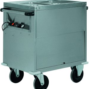 CARRELLO TERMICO INOX BAGNOMARIA ARMADIATO + VANO INFERIORE RISCALDATO 2xGN1/1