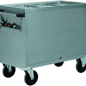 CARRELLO TERMICO INOX BAGNOMARIA ARMADIATO + VANO INFERIORE RISCALDATO 3xGN1/1